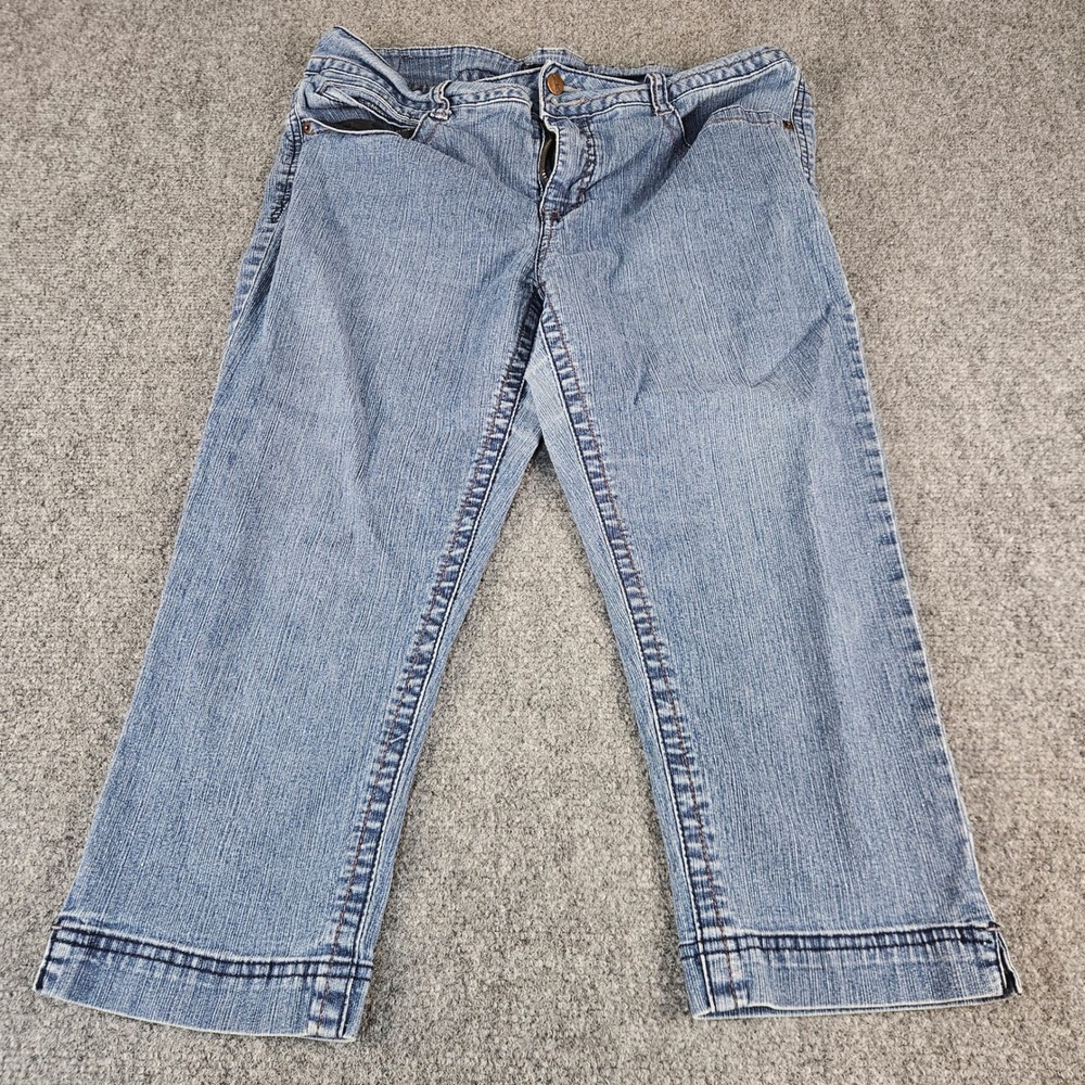 LEI Beau Womens Capri Jeans Size 14 Medium Wash Stretch Denim Cropped M803BAE3